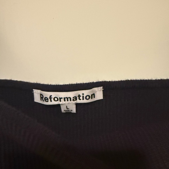 Reformation Black Ribbed Tank Top - Picture 3 of 4